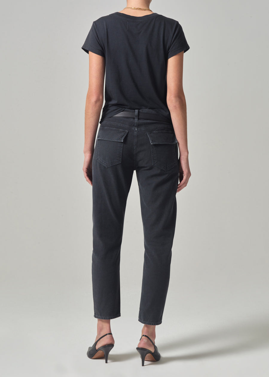 Citizens of Humanity Leah Cargo Sateen in Washed Black