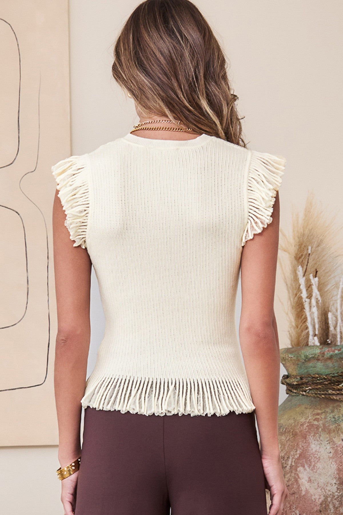 NYLAND Patrice Short Flutter Sleeve Top