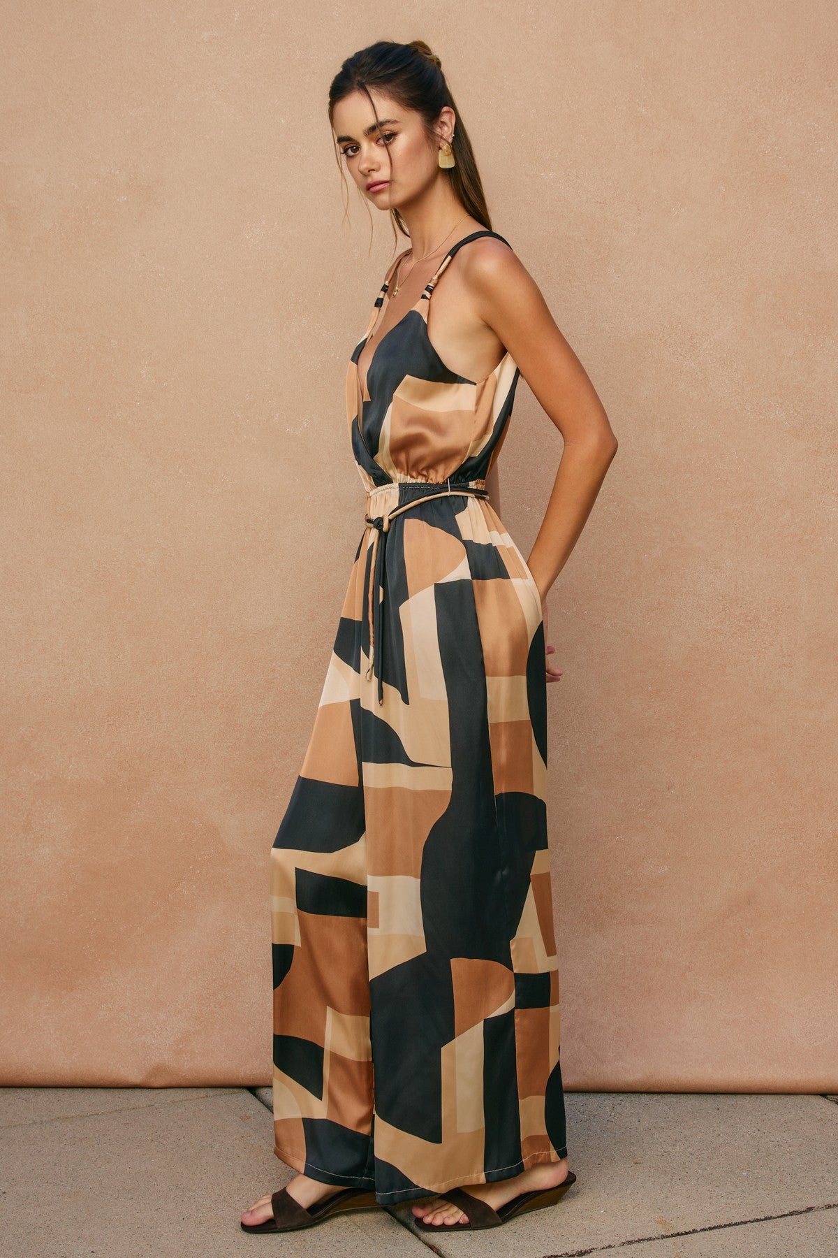 NYLAND Charli First Class Cord Strap Surplice Jumpsuit