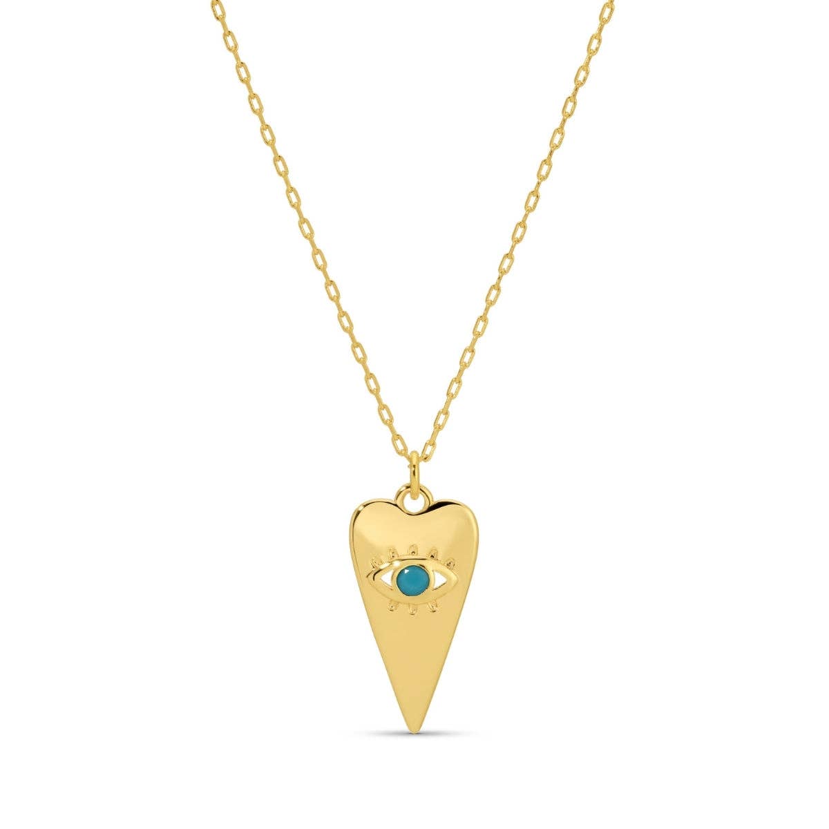 Splendid Iris Evil Eye Heart Pendant Necklace