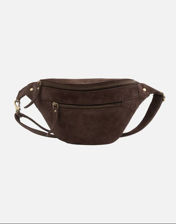 Amsterdam Heritage Belle | Suede Leather Belt Bag Brown