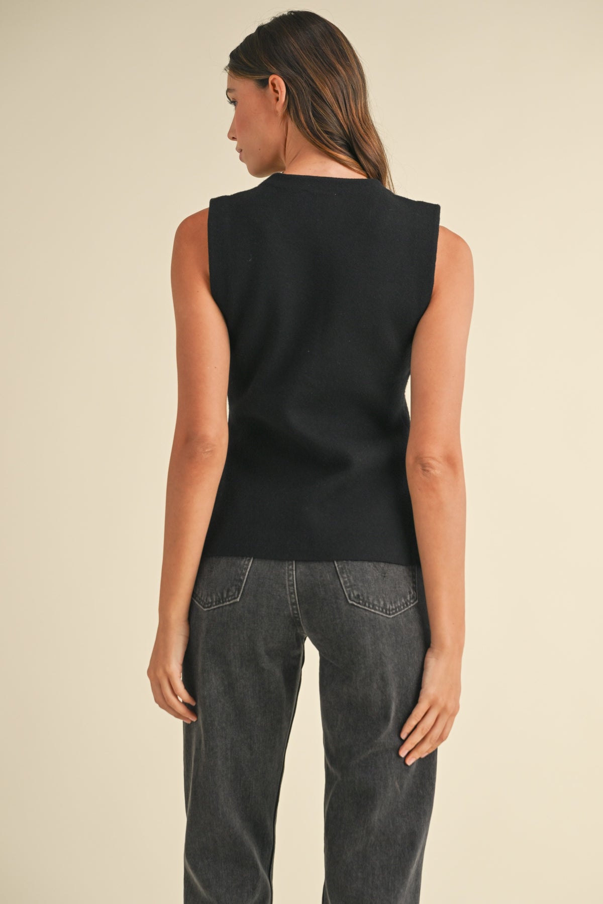 NYLAND Lorelei Crystal Button Sweater Vest