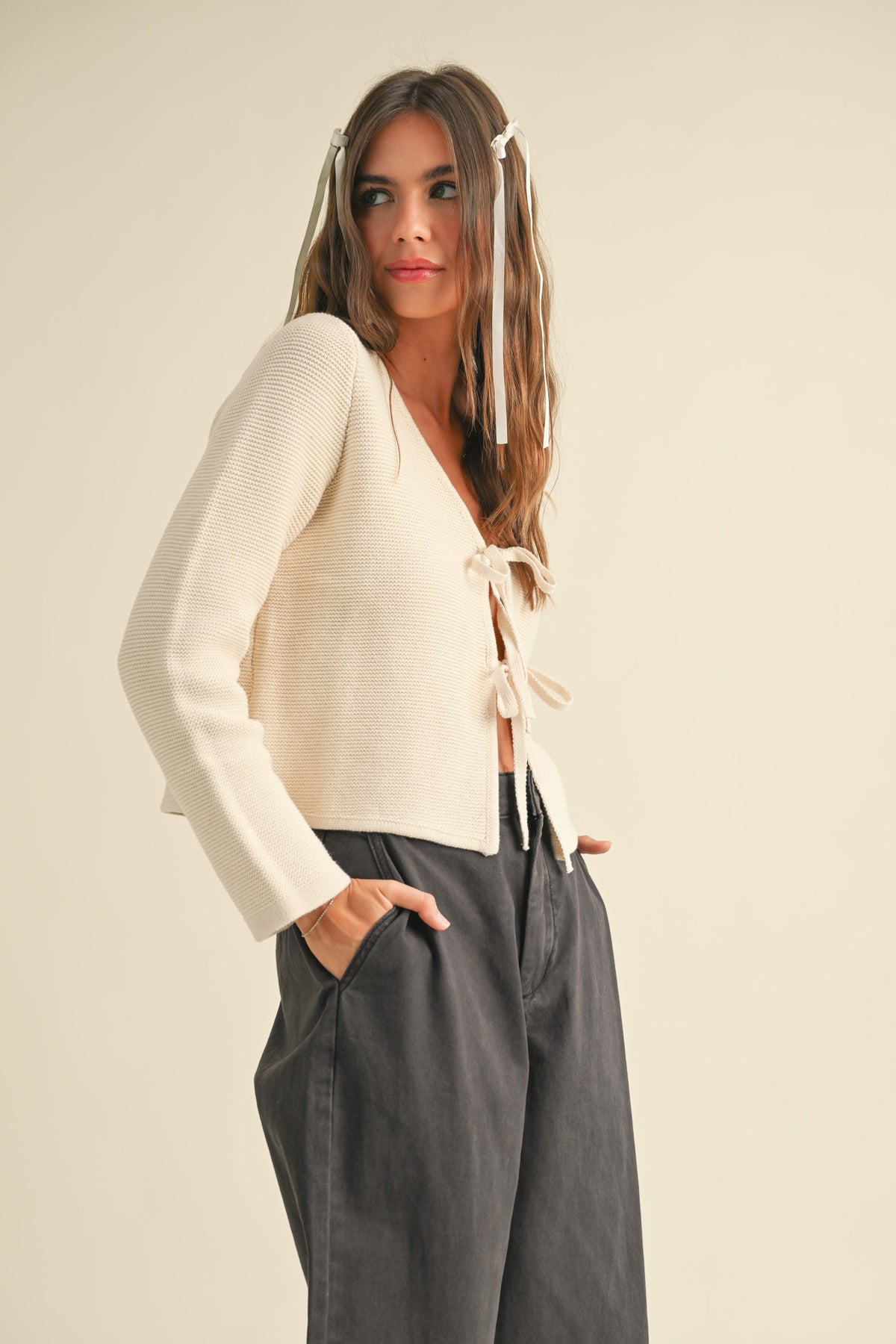 NYLAND Margo Tie Front Cardigan