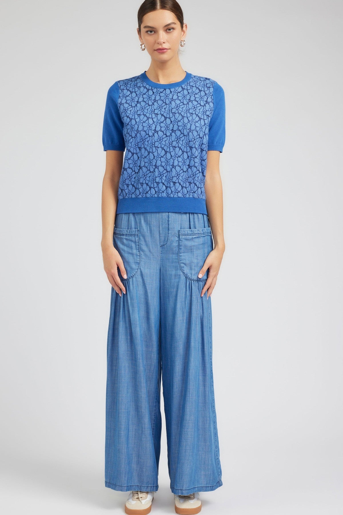 NYLAND Chantal Lace Detail SS Sweater