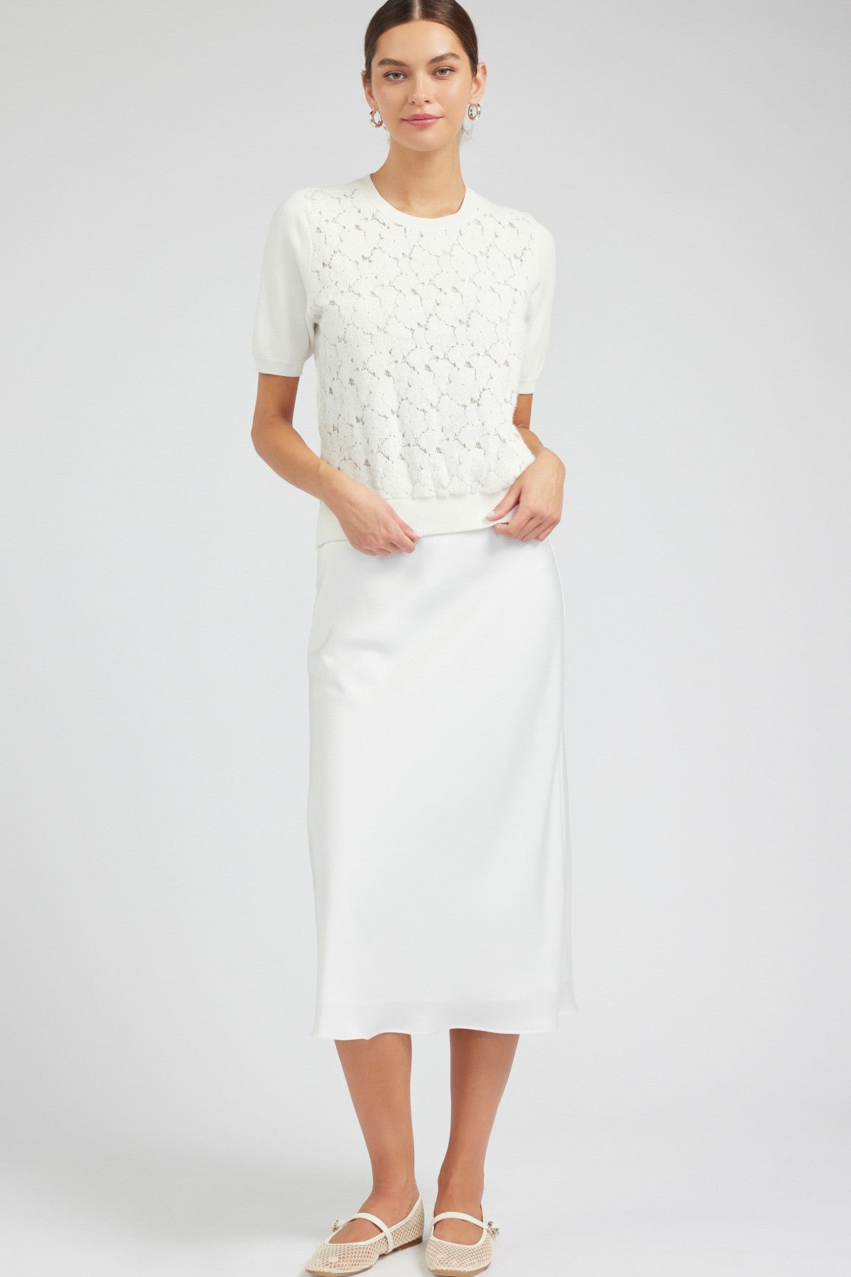 NYLAND Chantal Lace Detail SS Sweater