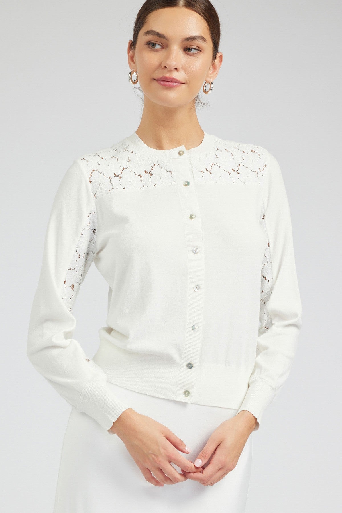 NYLAND Carla Lace Detail Cardigan