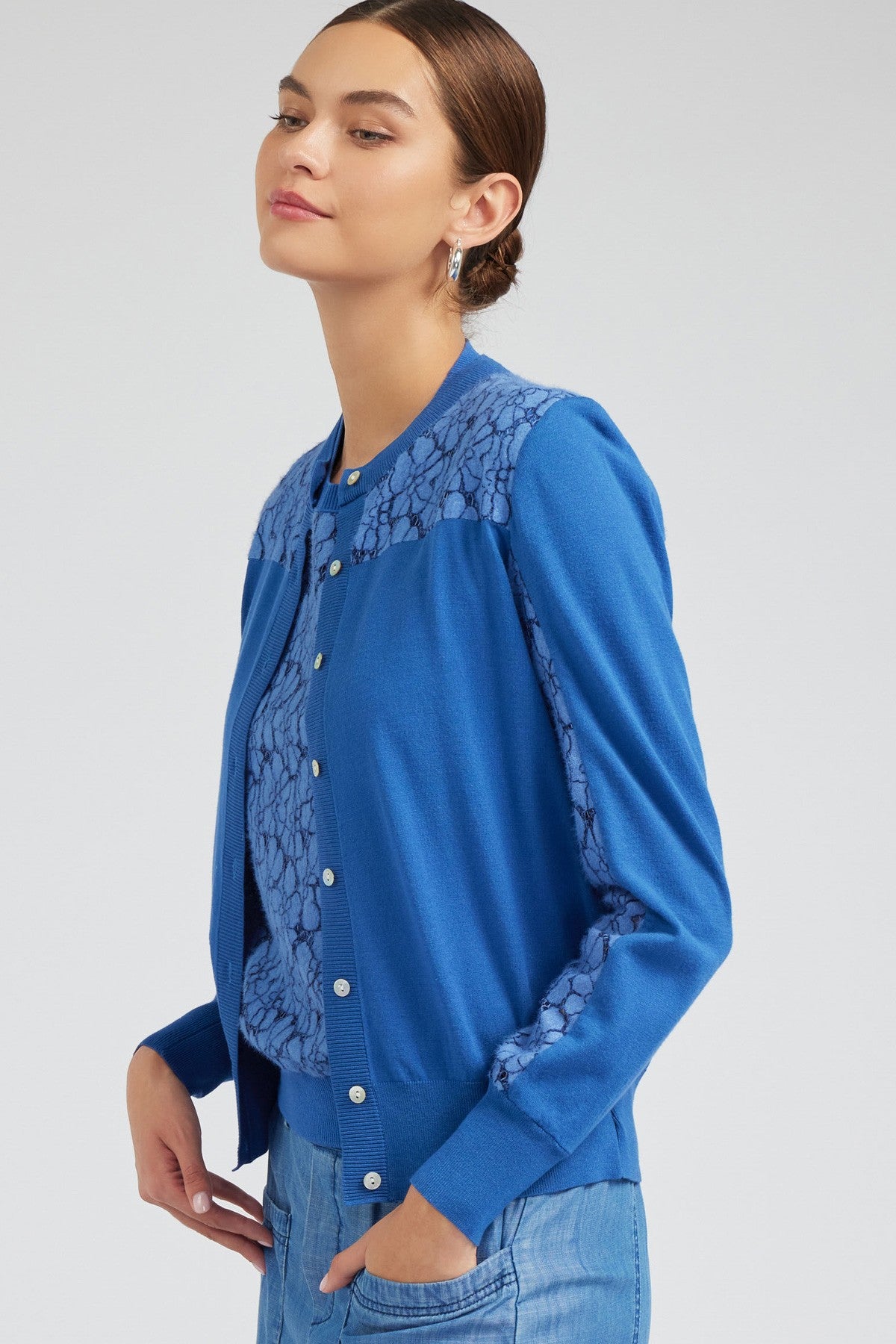NYLAND Carla Lace Detail Cardigan