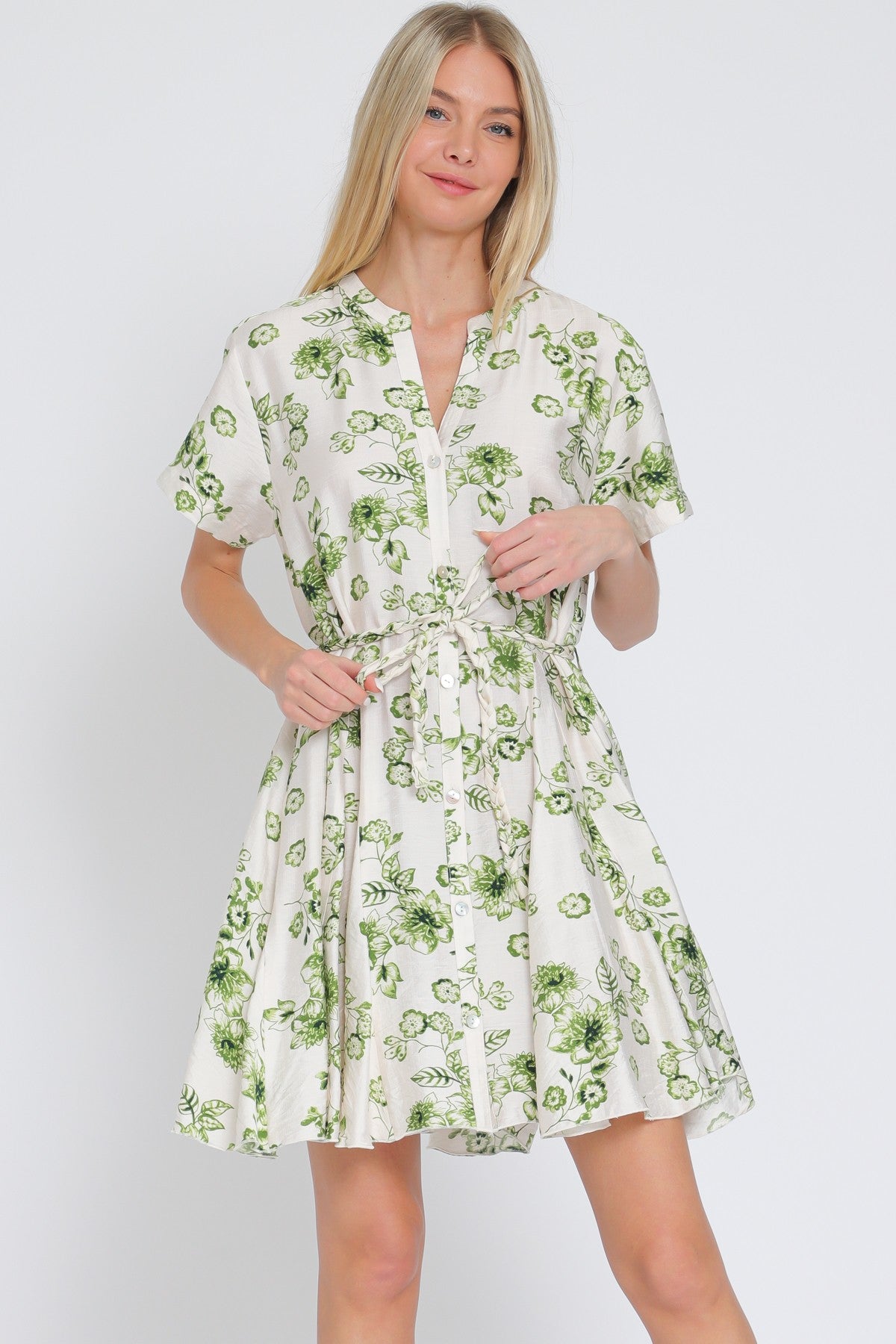 NYLAND Giovanna Braid Belted Mini Dress