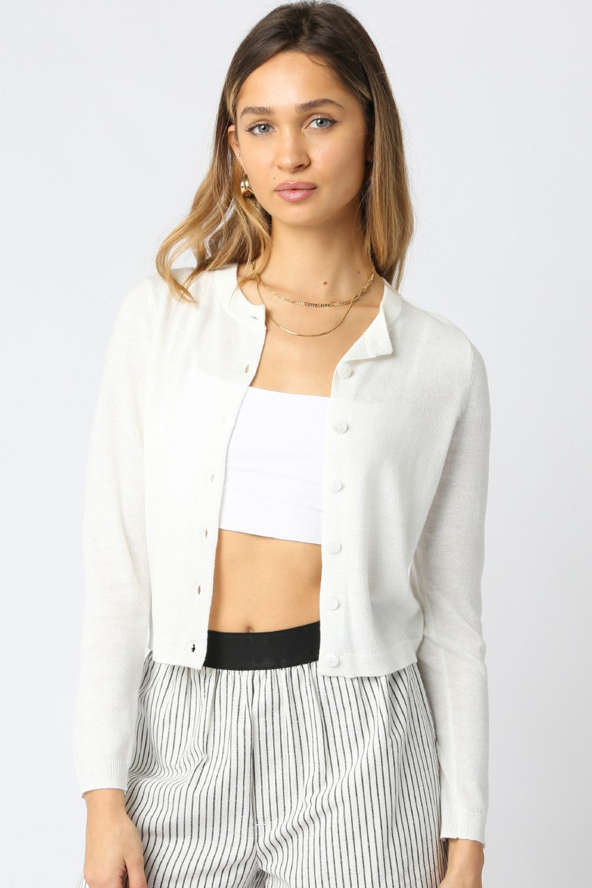 NYLAND Gianna Knit Top Off White