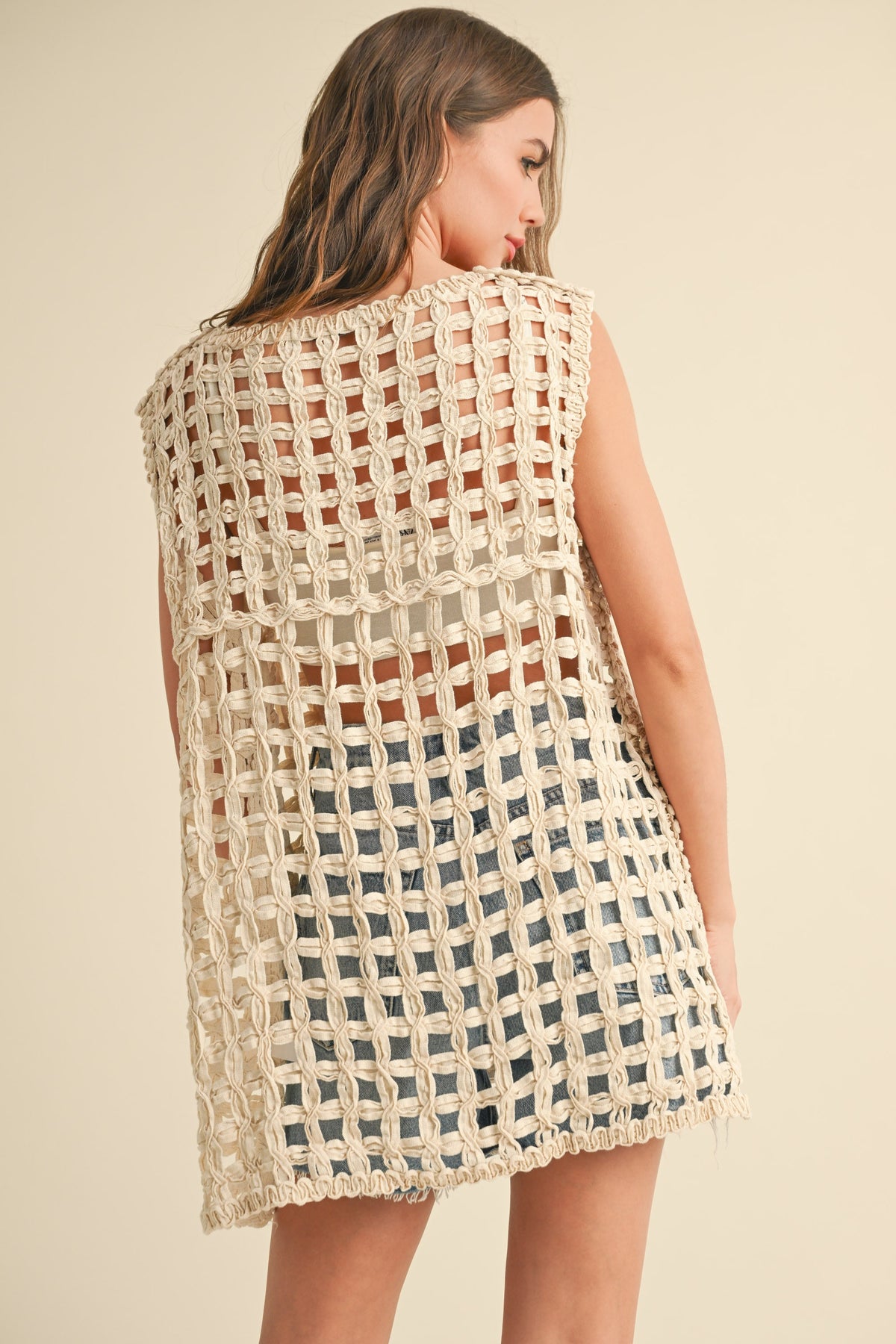 NYLAND Martha Round Neck Net Top