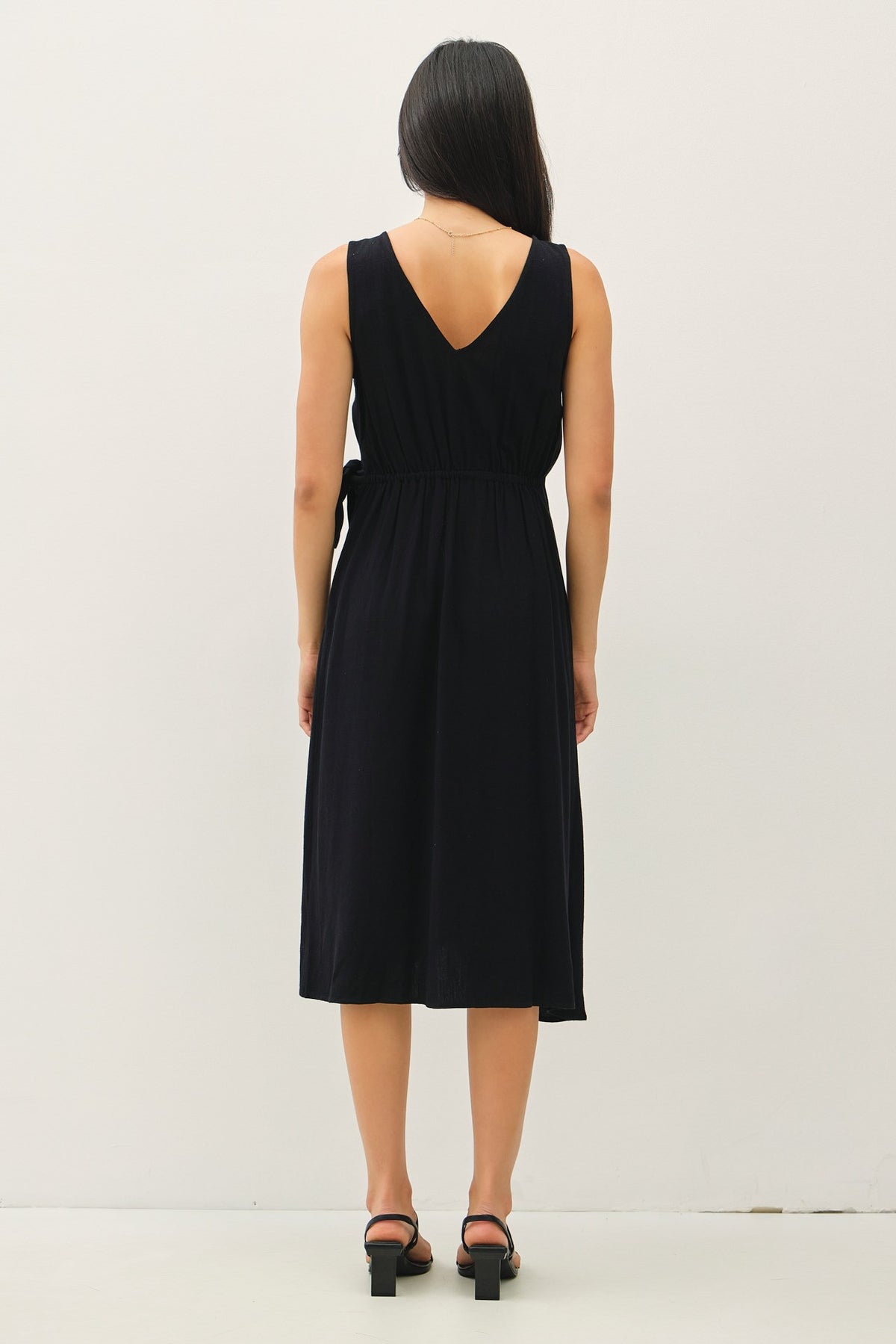 NYLAND Callen Linen Blend Wrap Midi Dress