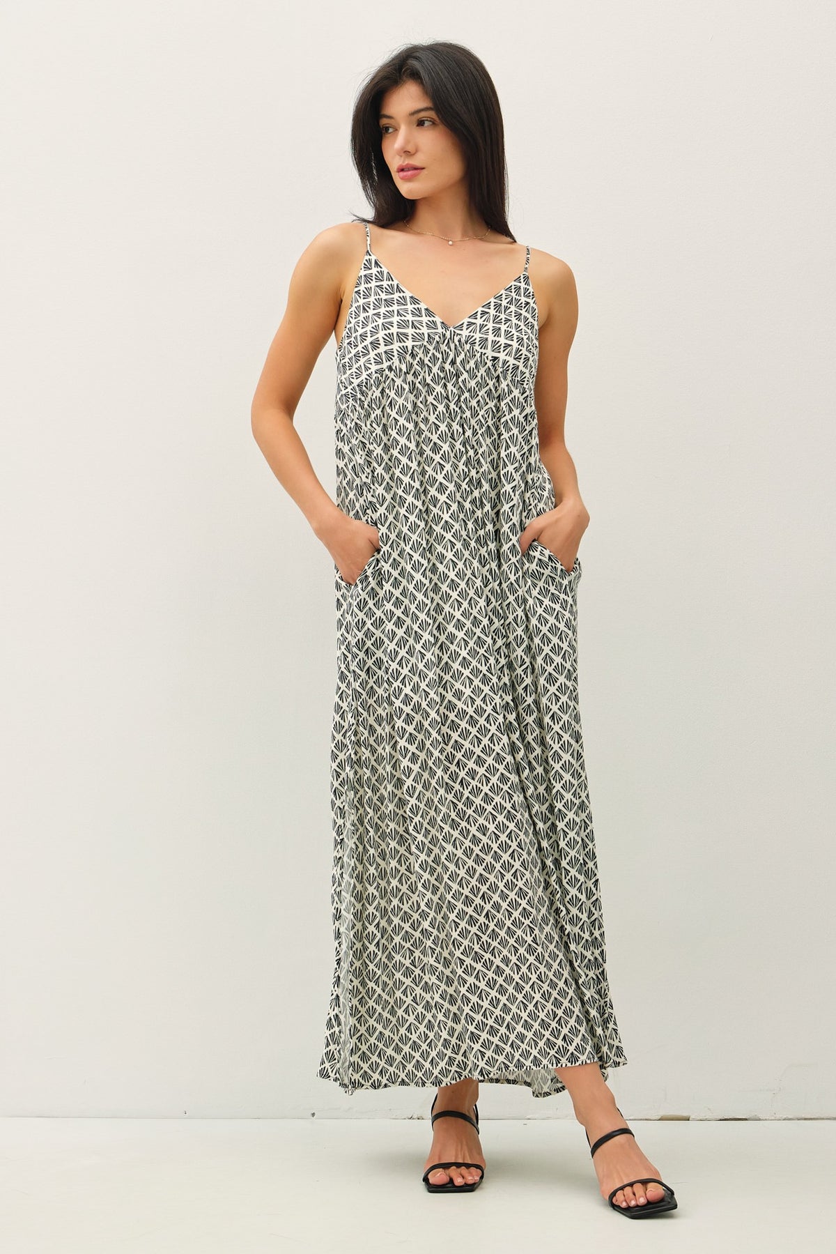 NYLAND Chi Printed A-Line Swing Maxi Dress