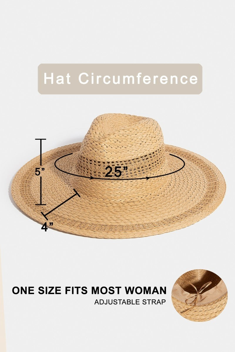 NYLAND Tove Boho Flat Brim Straw Hat