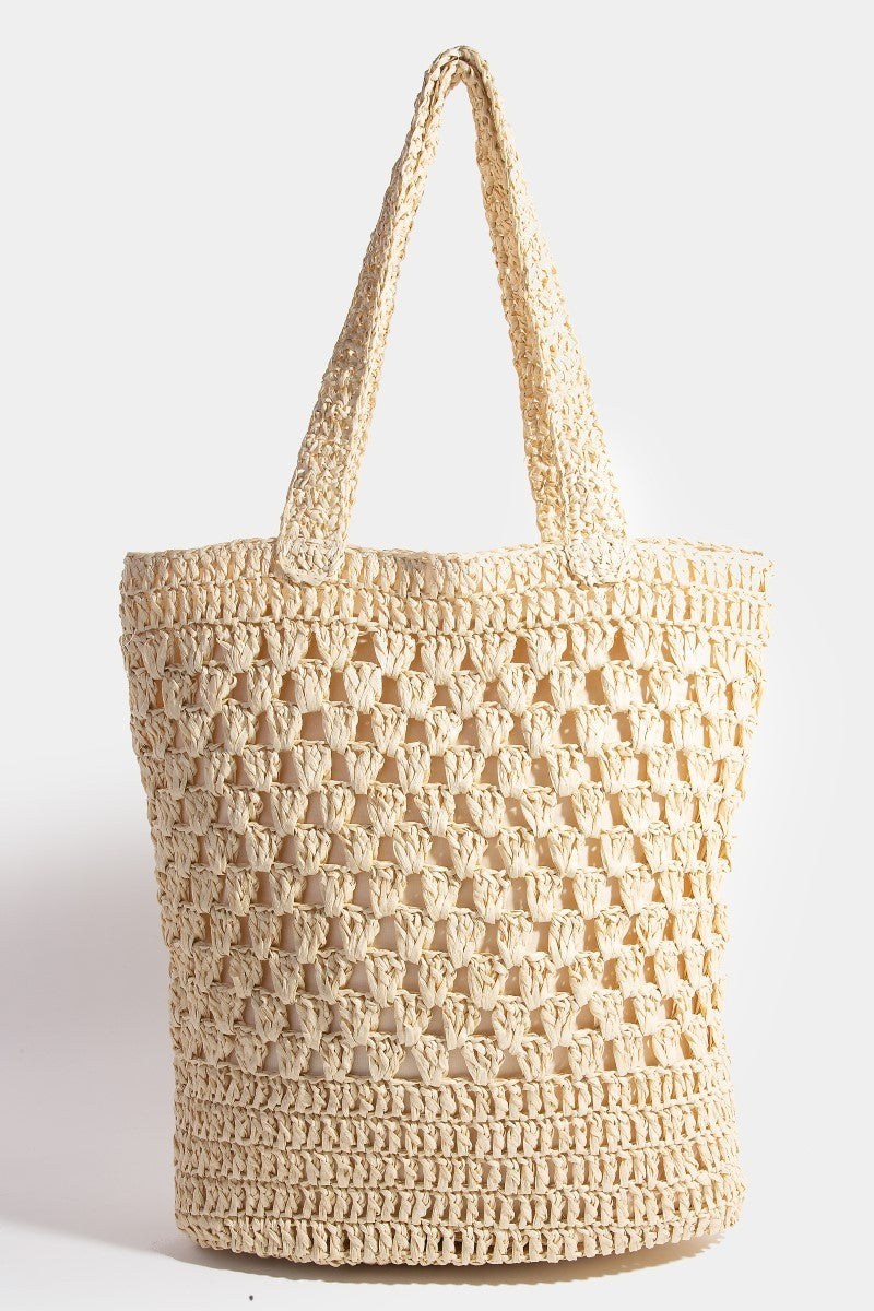 NYLAND Long Braided Tote Bag Ivory