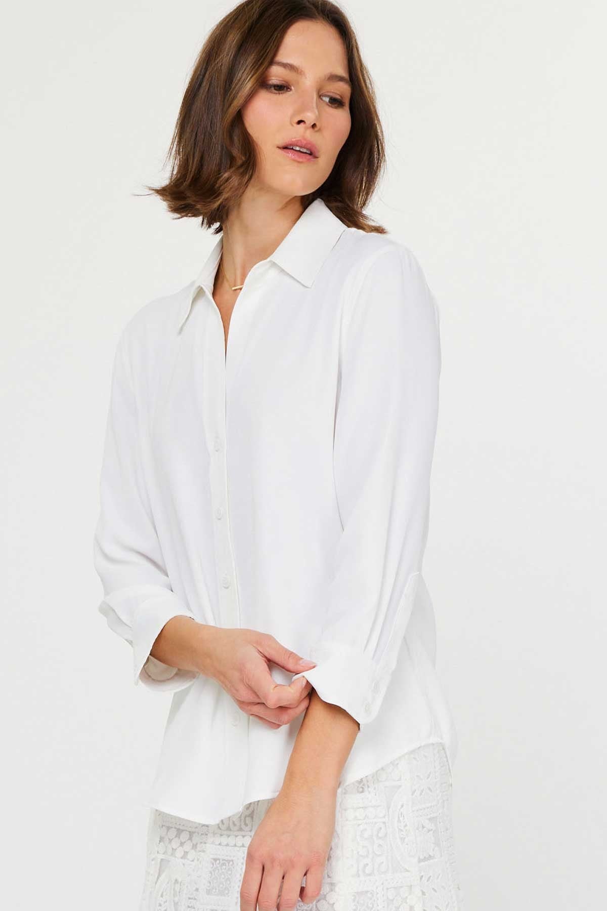 NYLAND Emersyn 3/4 Sleeve Button Down Shirt