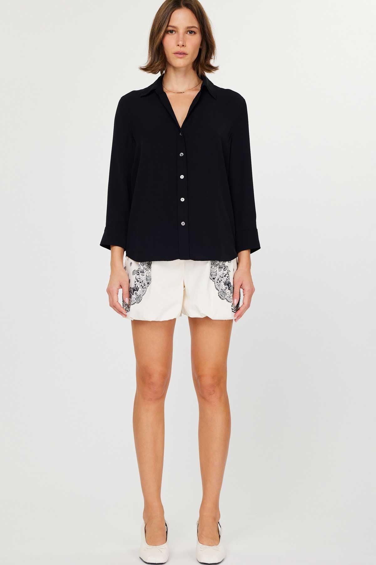 NYLAND Emersyn 3/4 Sleeve Button Down Shirt