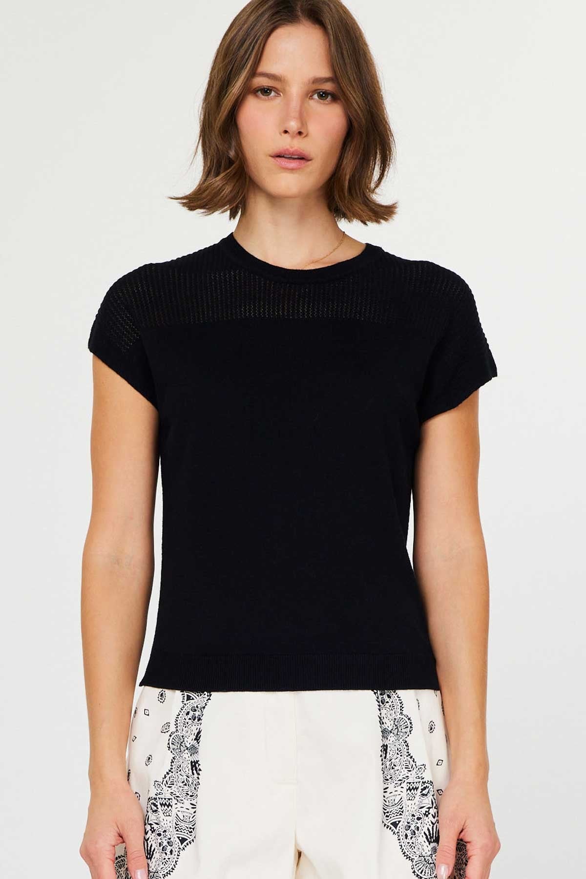 NYLAND Uma SS Oversized Sweater Top Black