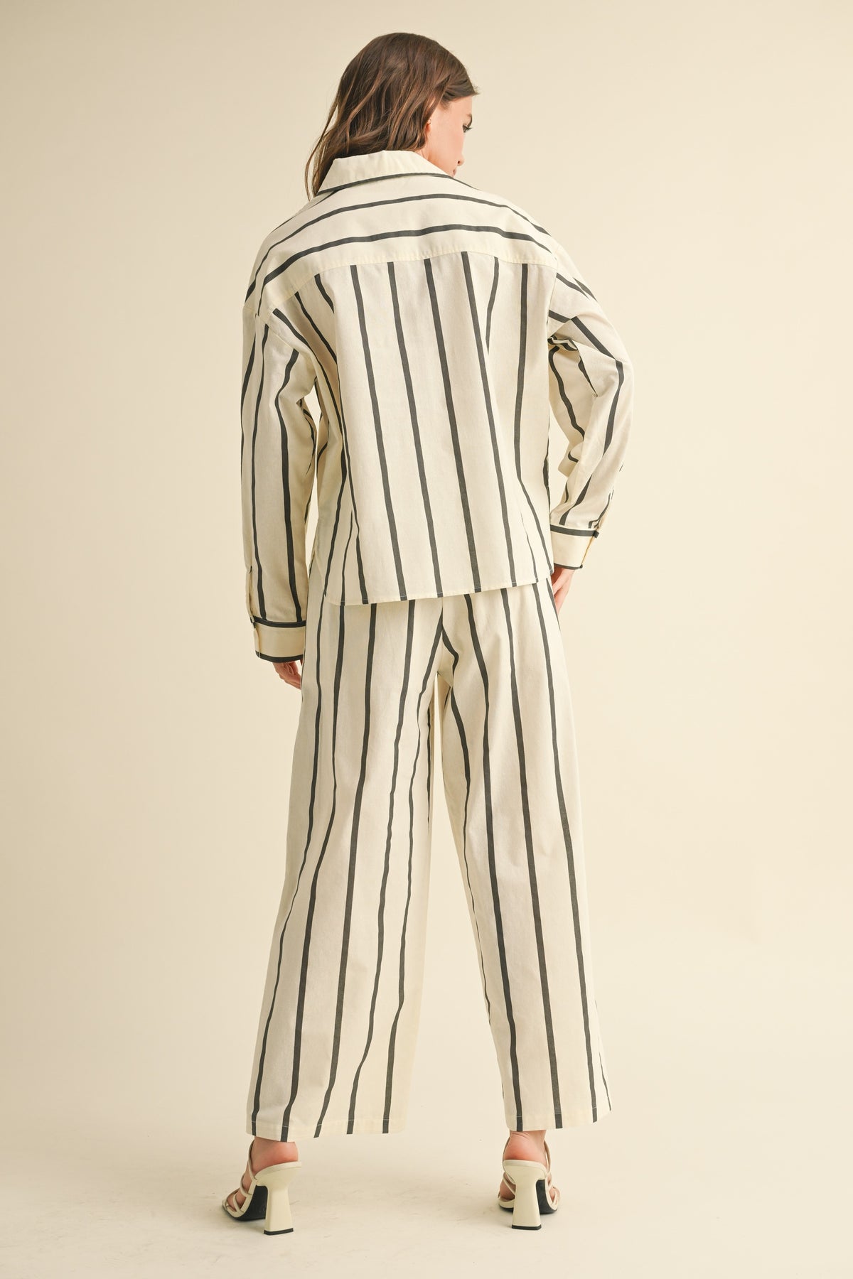 NYLAND Myra Striped Button Down Linen Shirt
