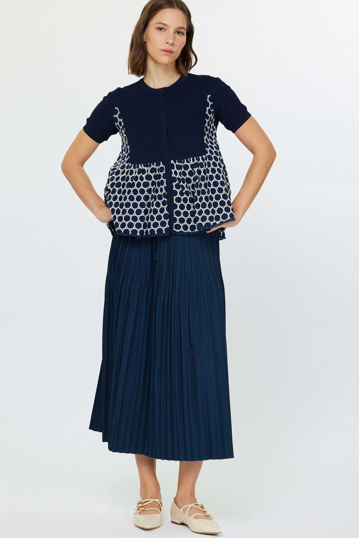 NYLAND Delphine Lace Combo Short Sleeve Cardigan