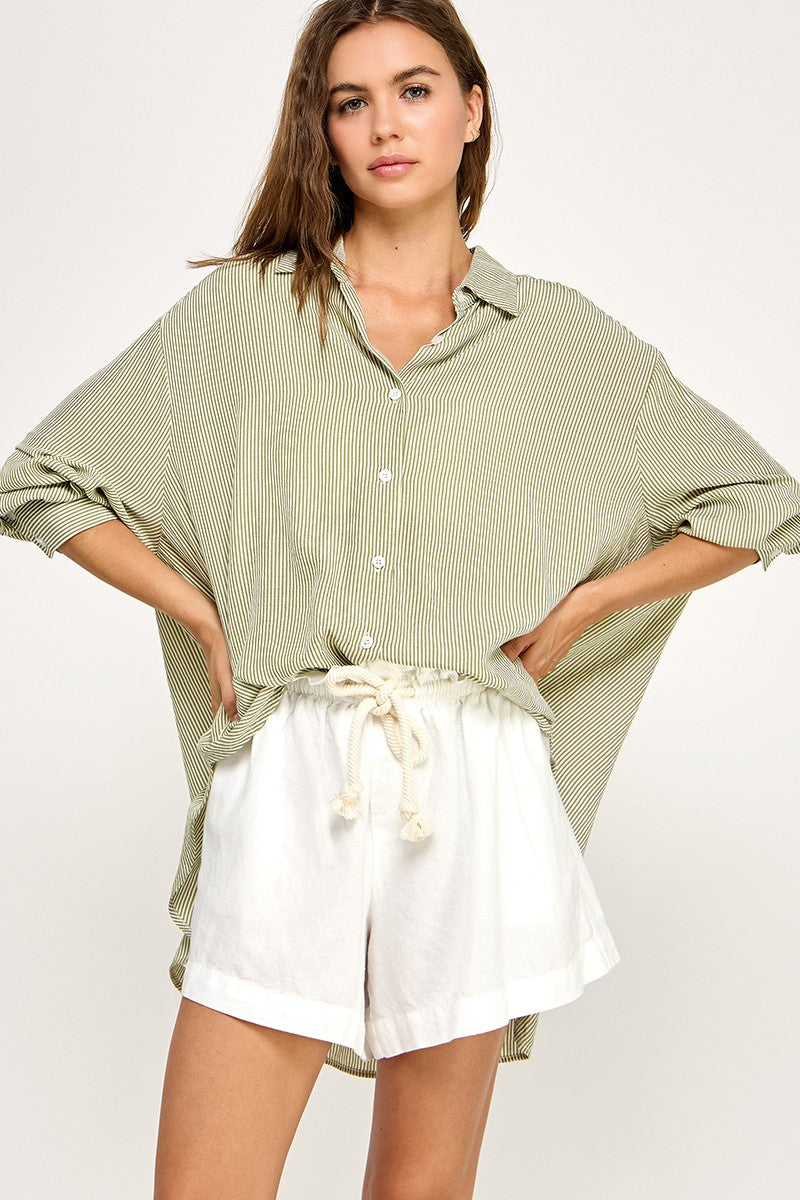 NYLAND Andi  Slouchy Button Front Top