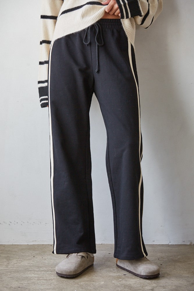 NYLAND Victory Stripe Pants Black Cream
