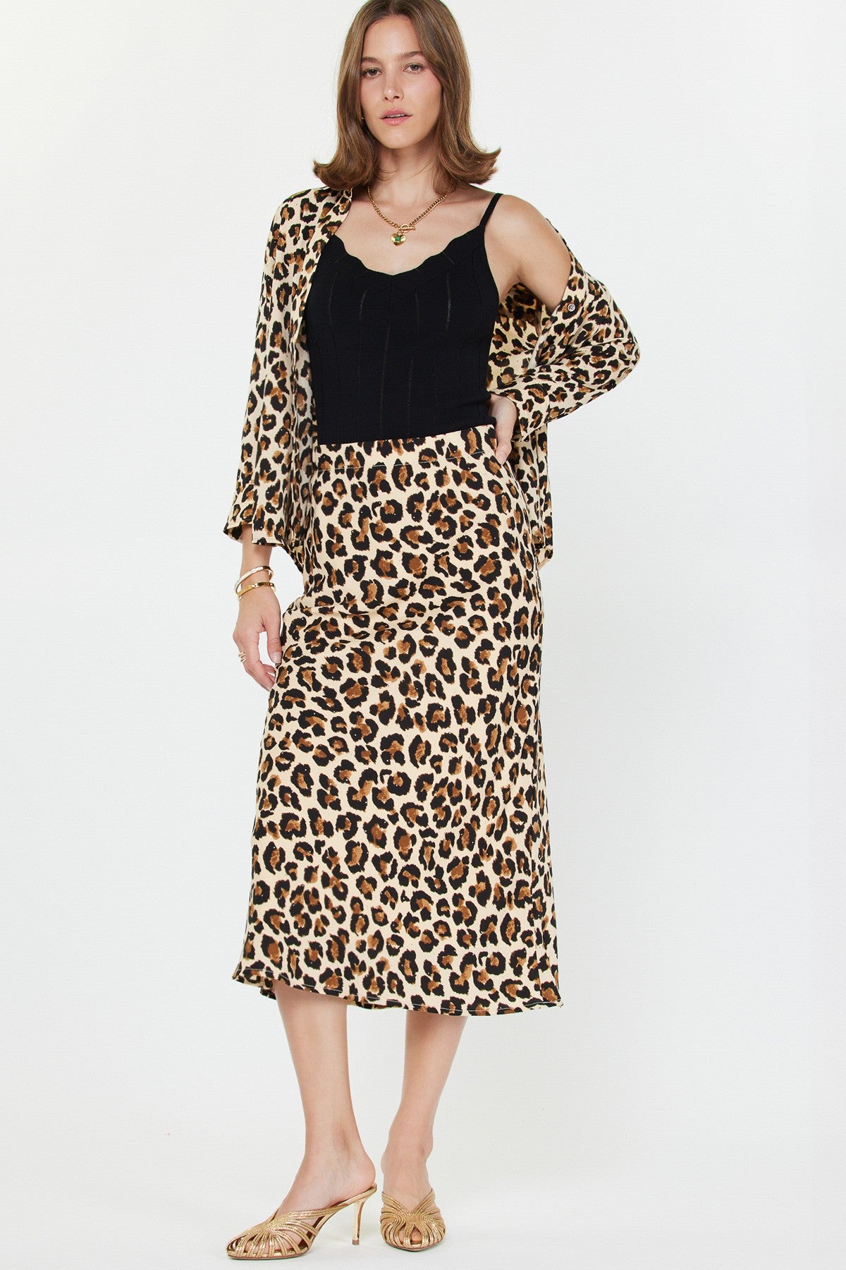 NYLAND Sherry Bias Midi Skirt