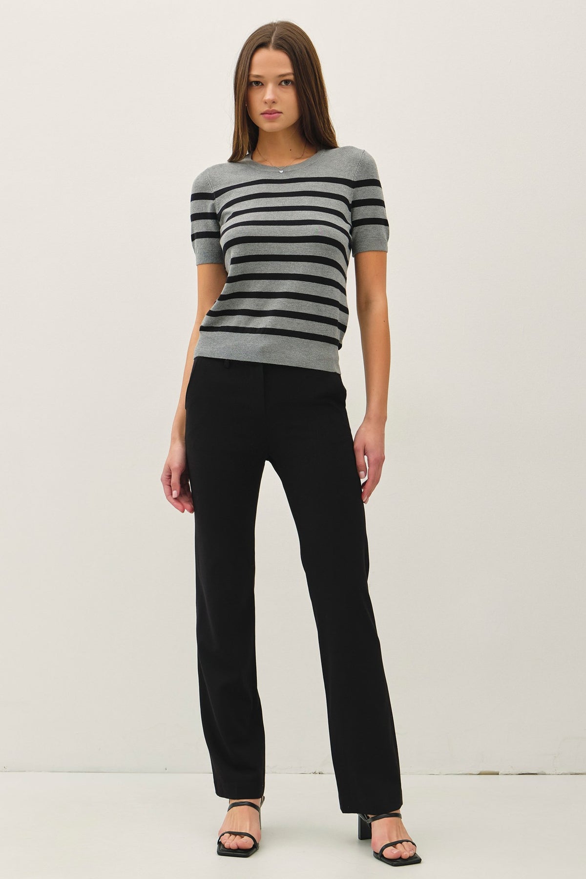 NYLAND Magdalen Striped Sweater Tee w/ Cuffing