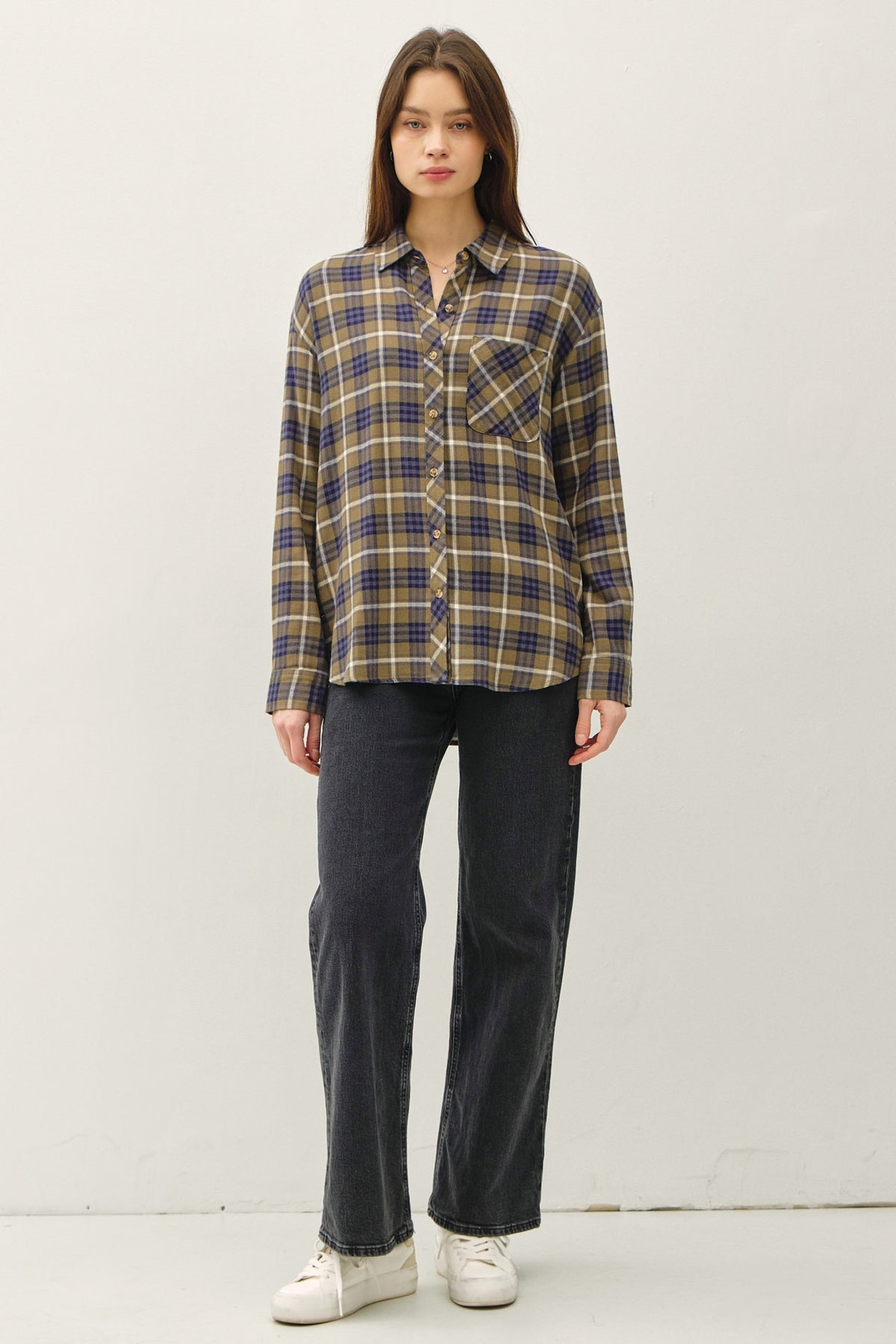 NYLAND Liora Scottish Plaid Classic Shirt
