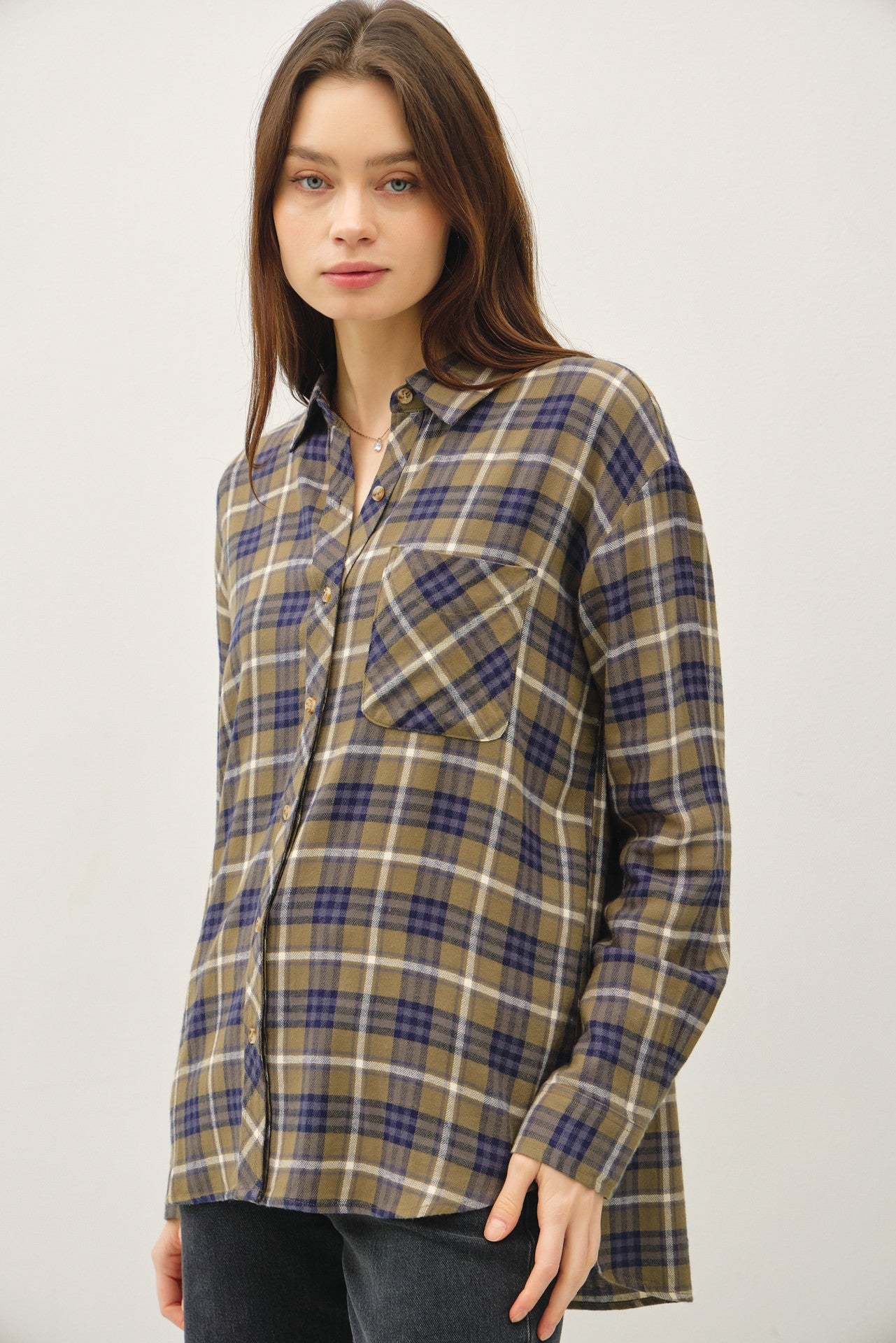 NYLAND Liora Scottish Plaid Classic Shirt
