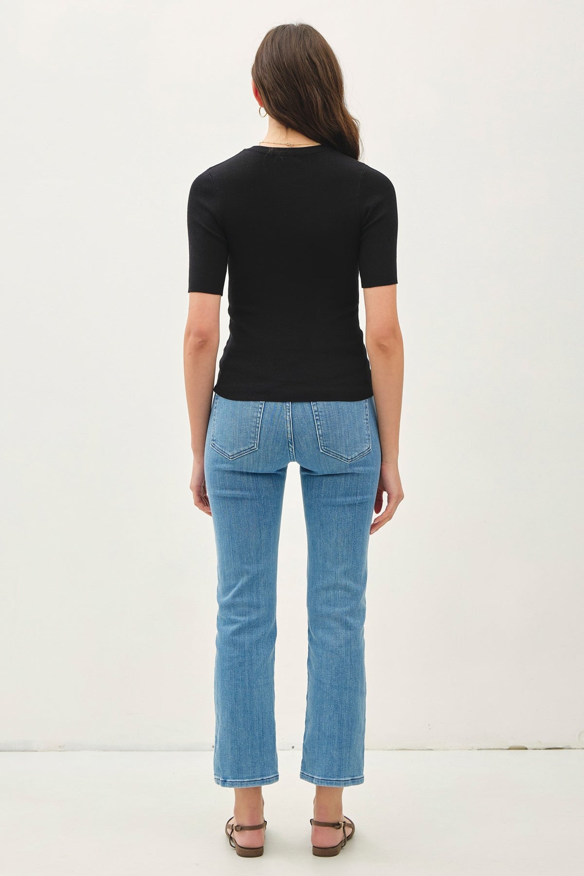 NYLAND Zenna Half Sleeve Rib Knit Top