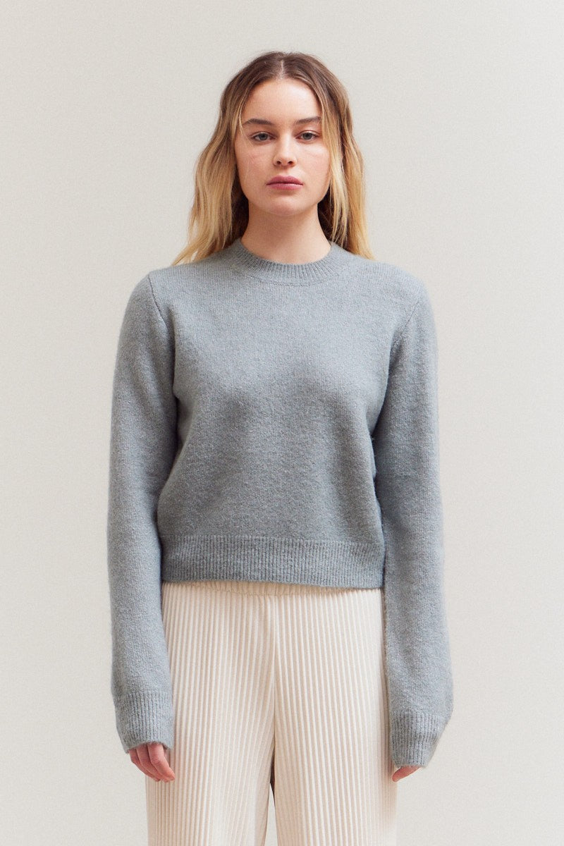 NYLAND Saoirse Basic Crew Neck Sweater Blue Grey