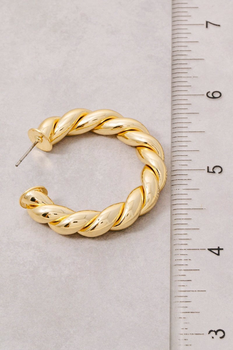 ADORN Vianne Thick Twisted Hoop Earrings