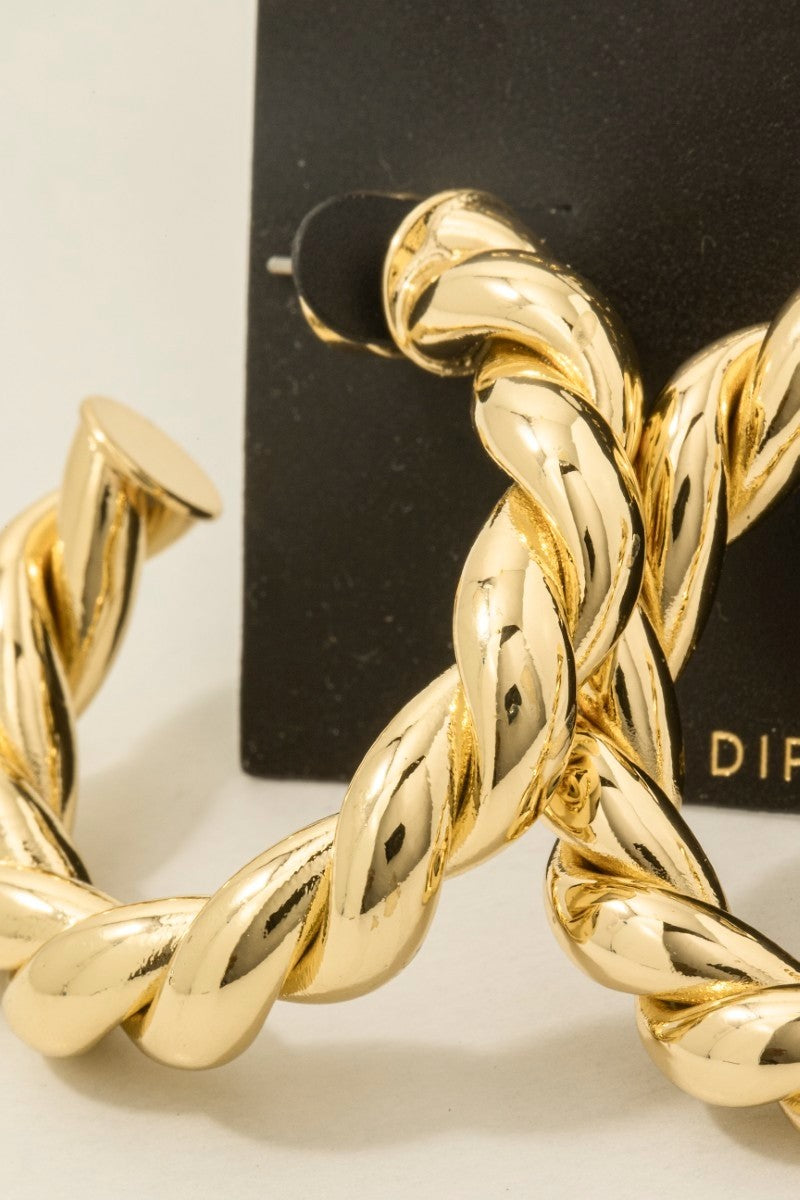 ADORN Vianne Thick Twisted Hoop Earrings