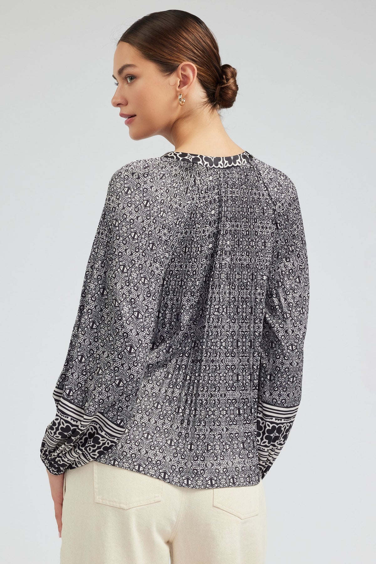 NYLAND Cierra Mandarin Collar LS Blouse