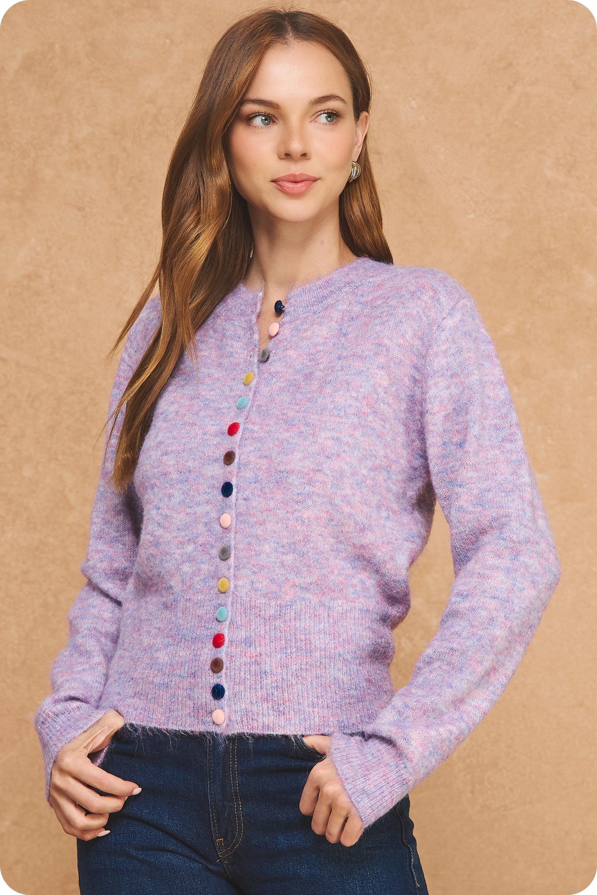 NYLAND Rya Multi Colored Button Cardigan - Adorn