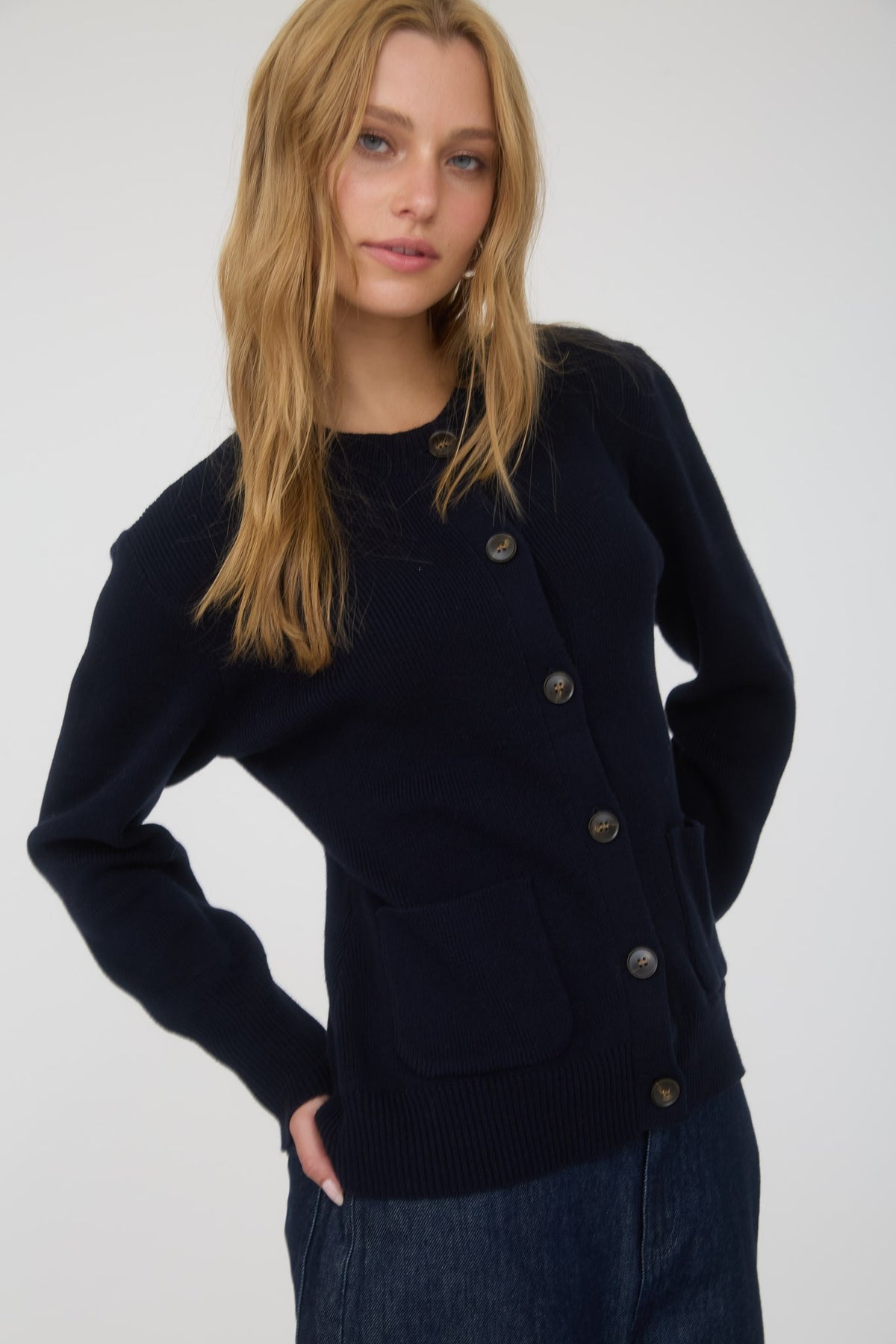 Nyland Artemisia Round Neck Pocket Detail Knit Cardigan