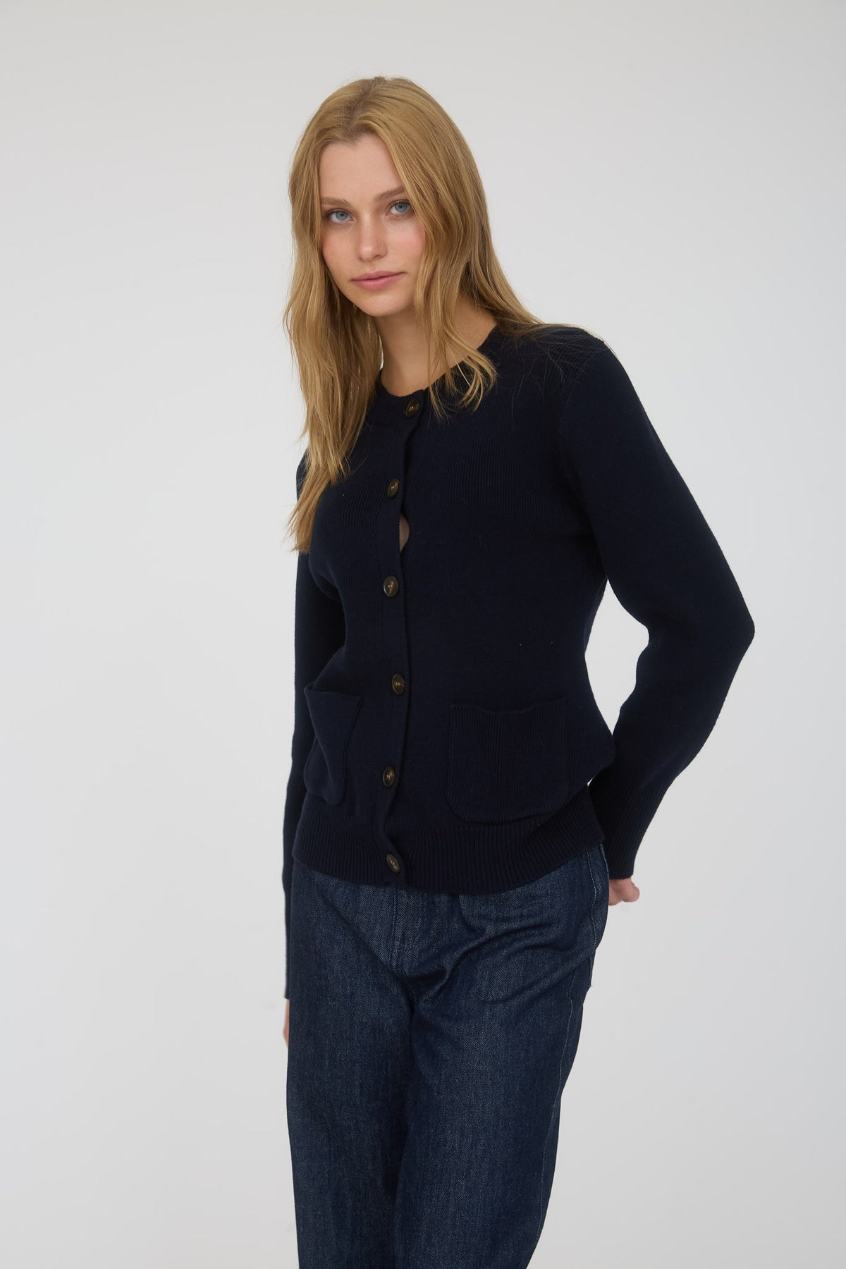 Nyland Artemisia Round Neck Pocket Detail Knit Cardigan