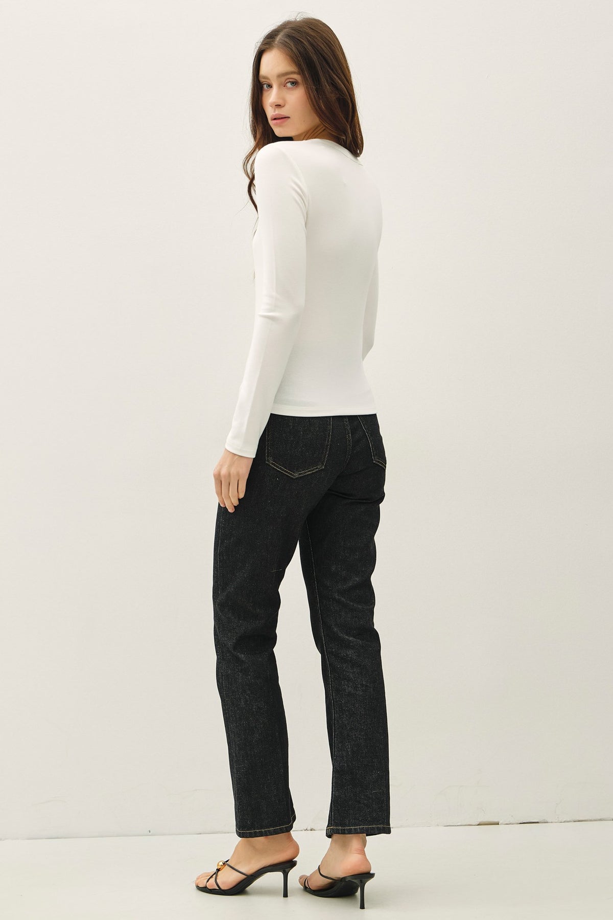 NYLAND Ilana Soft Jersey U Neck Long Sleeve