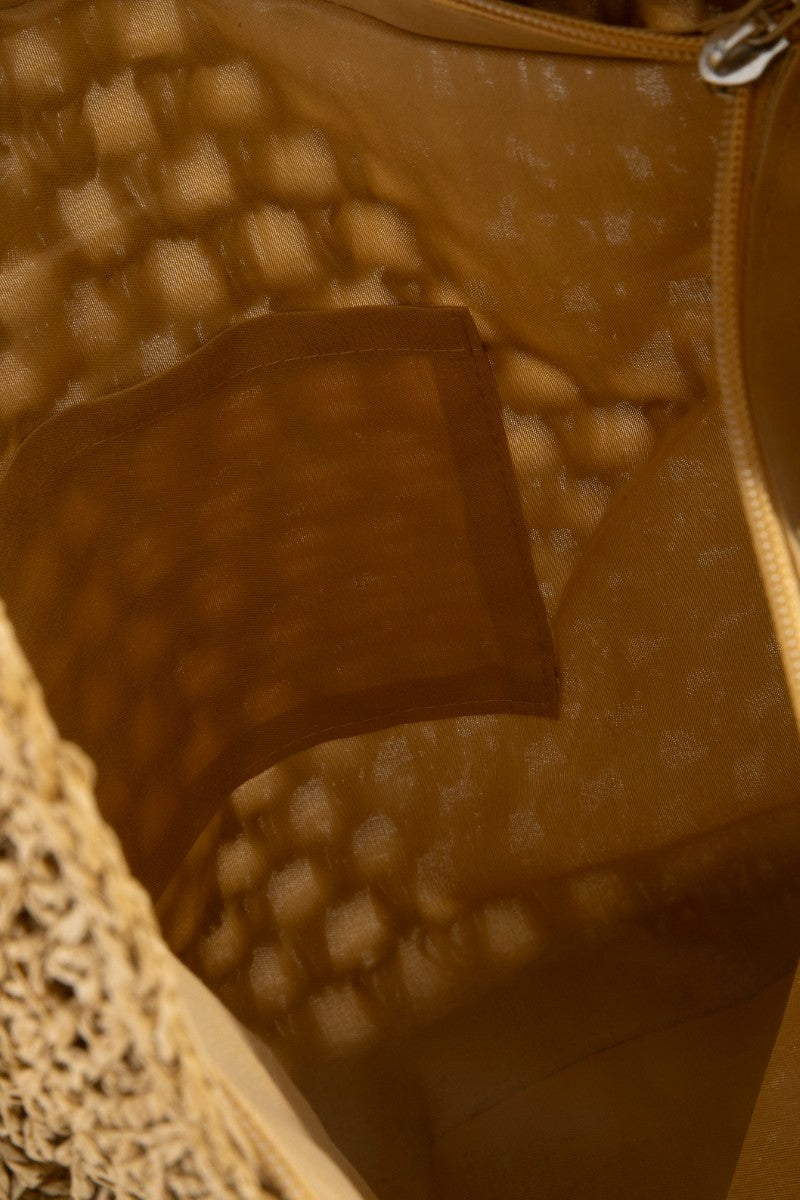 NYLAND Intricate Straw Weave Large Shoulder Bag