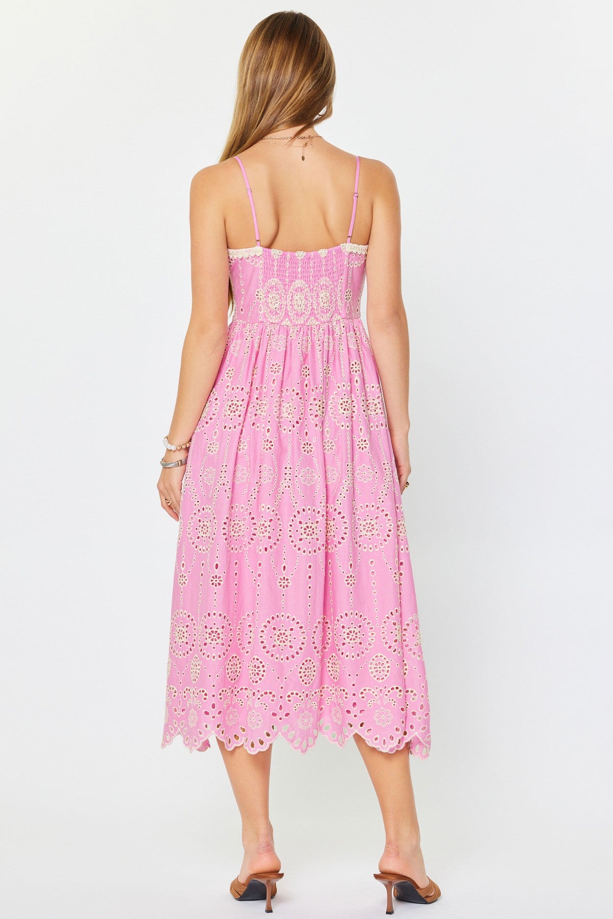 NYLAND Gabriella Midi Dress w/ Back Smocked