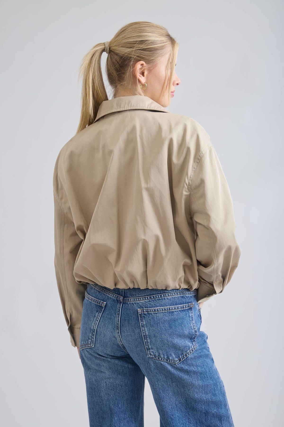 Nyland Ferelith Zip-up Mock Neck Elastic Hem Jacket