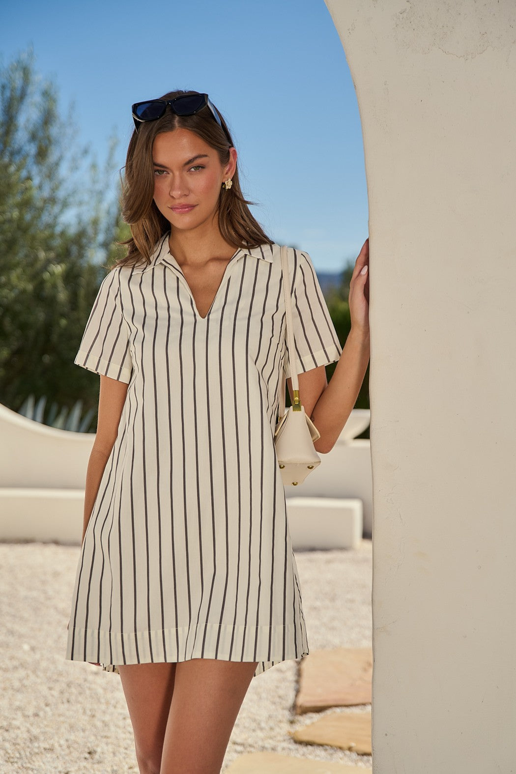 DEON Kamara Striped Mini Dress