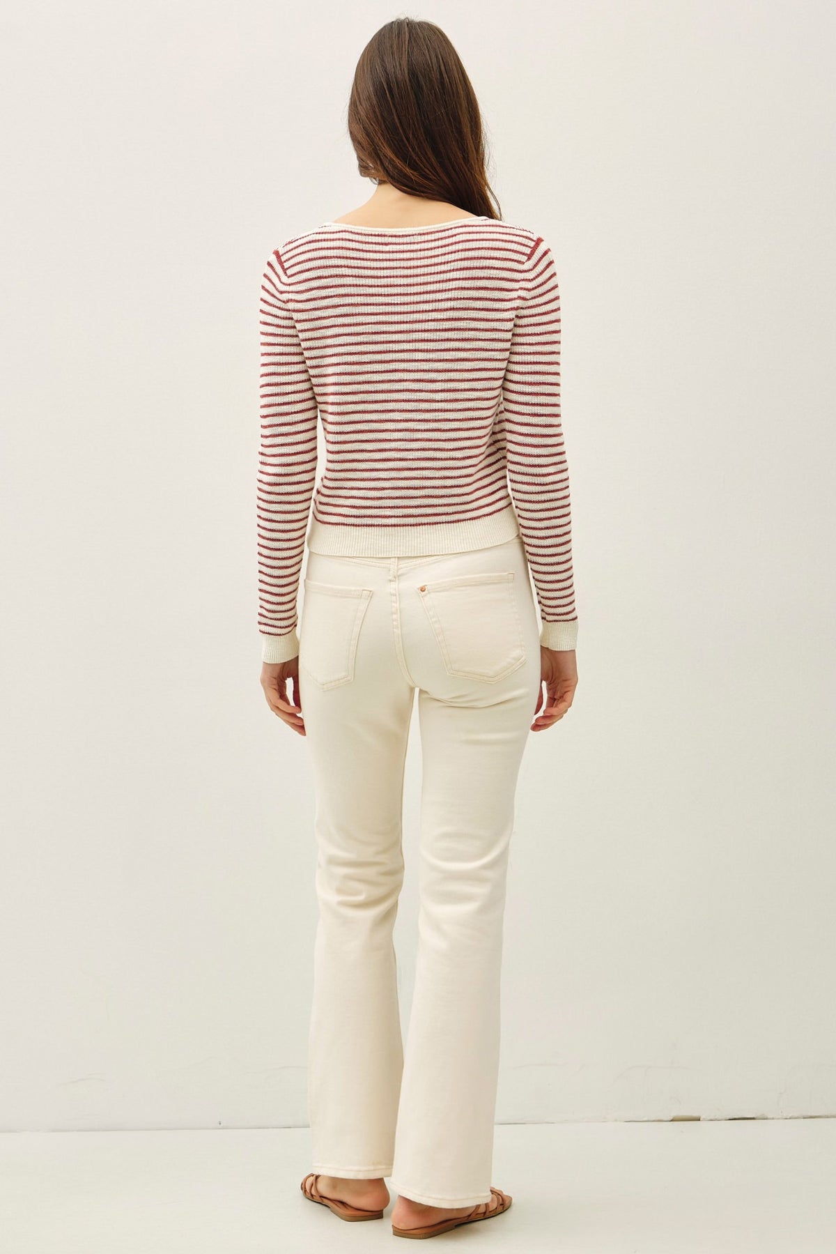 NYLAND Noelle Striped Crop Cardigan