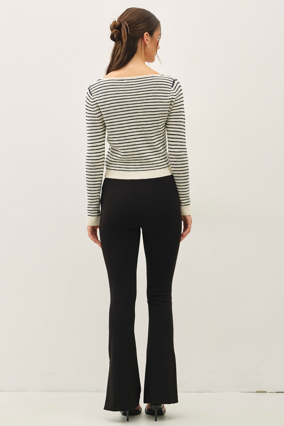 NYLAND Noelle Striped Crop Cardigan