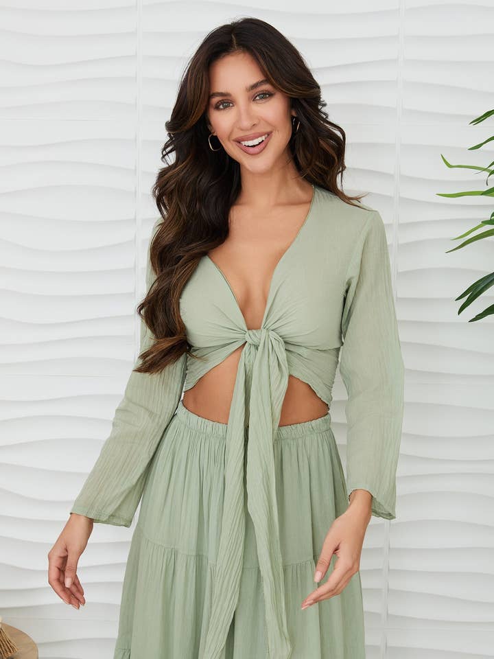 NYLAND Tigst Cotton Long Sleeve Tie Top
