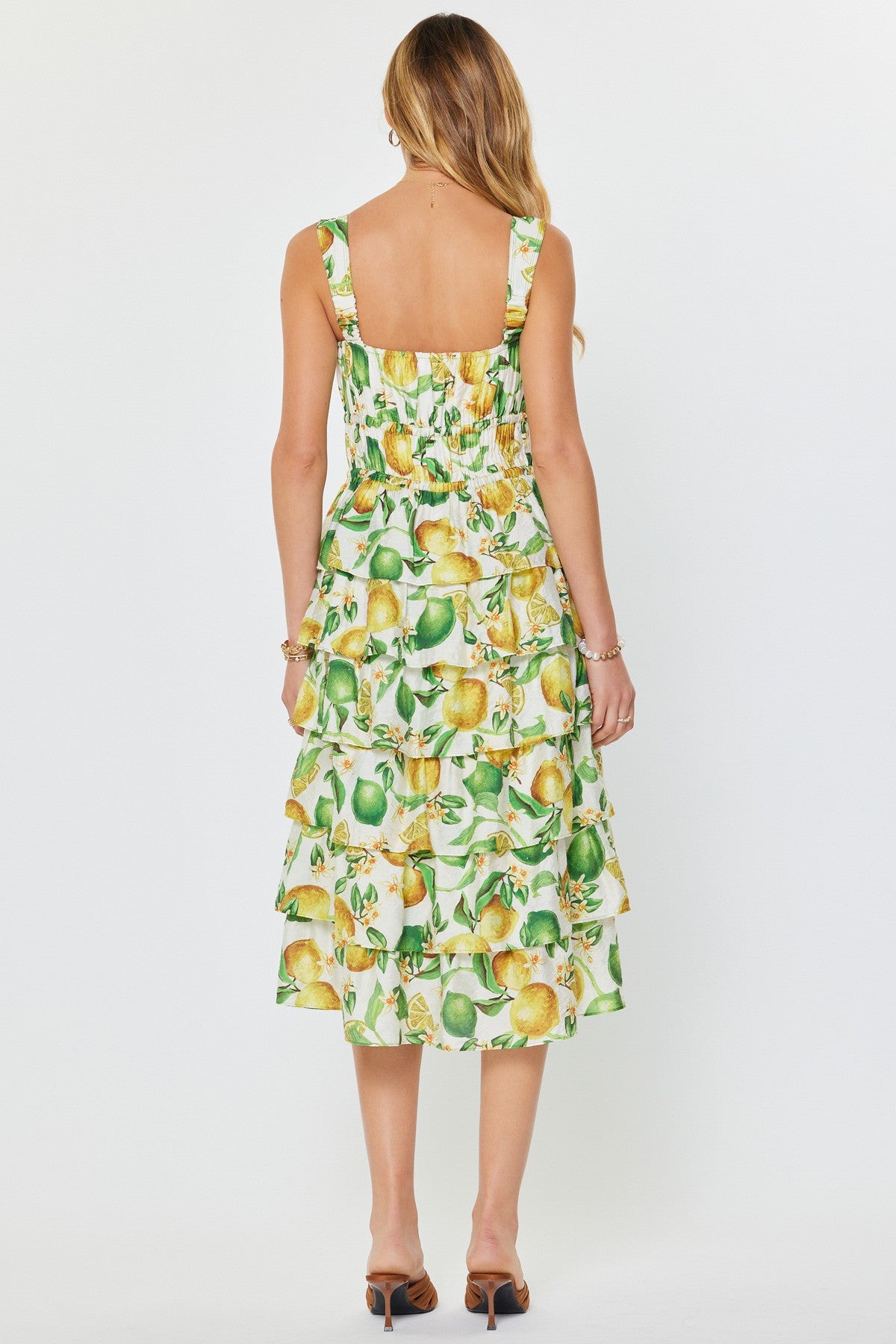 NYLAND Kiana Lemon Printed Midi Dress
