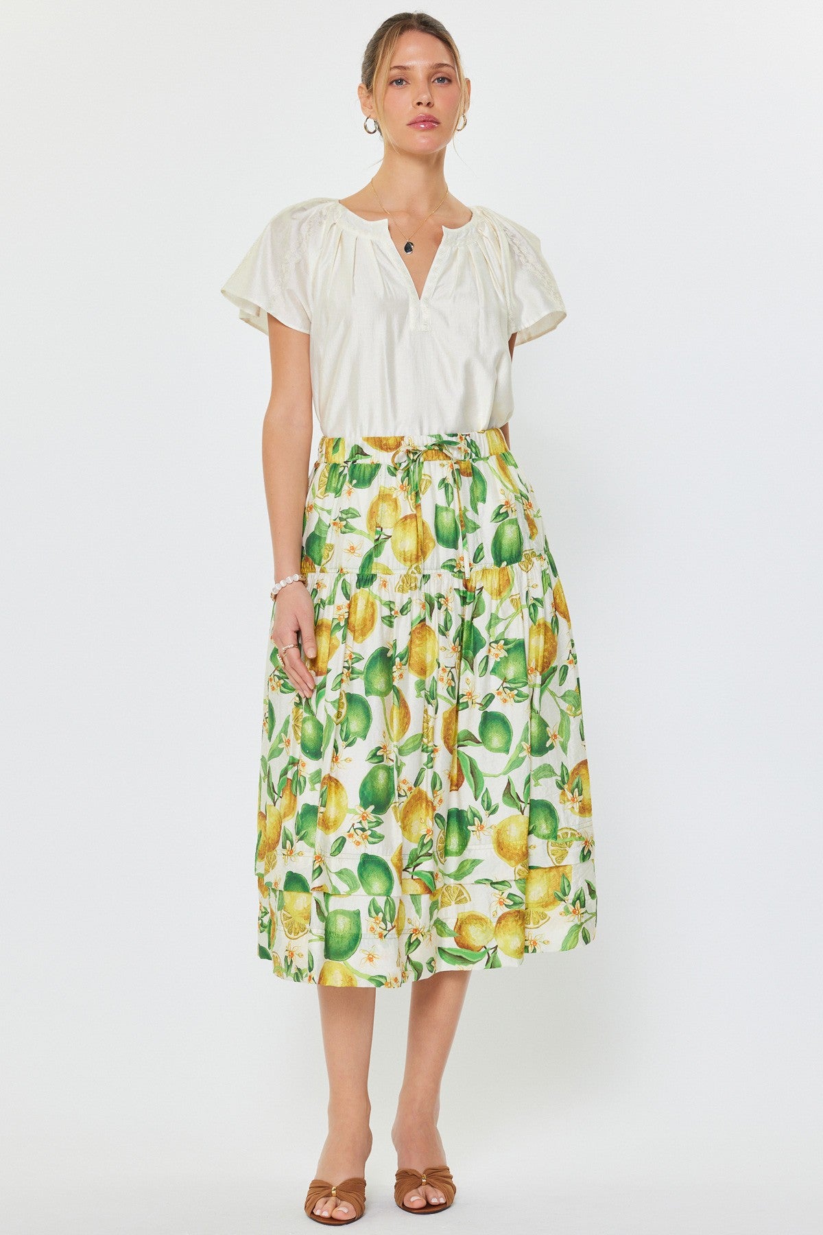 NYLAND Juliet A-Line Tiered Midi Skirt
