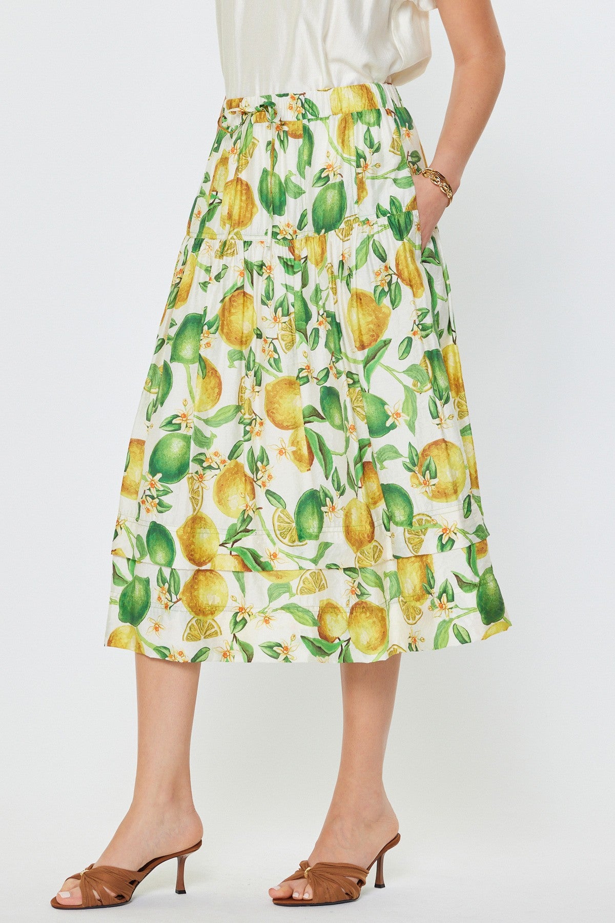 NYLAND Juliet A-Line Tiered Midi Skirt