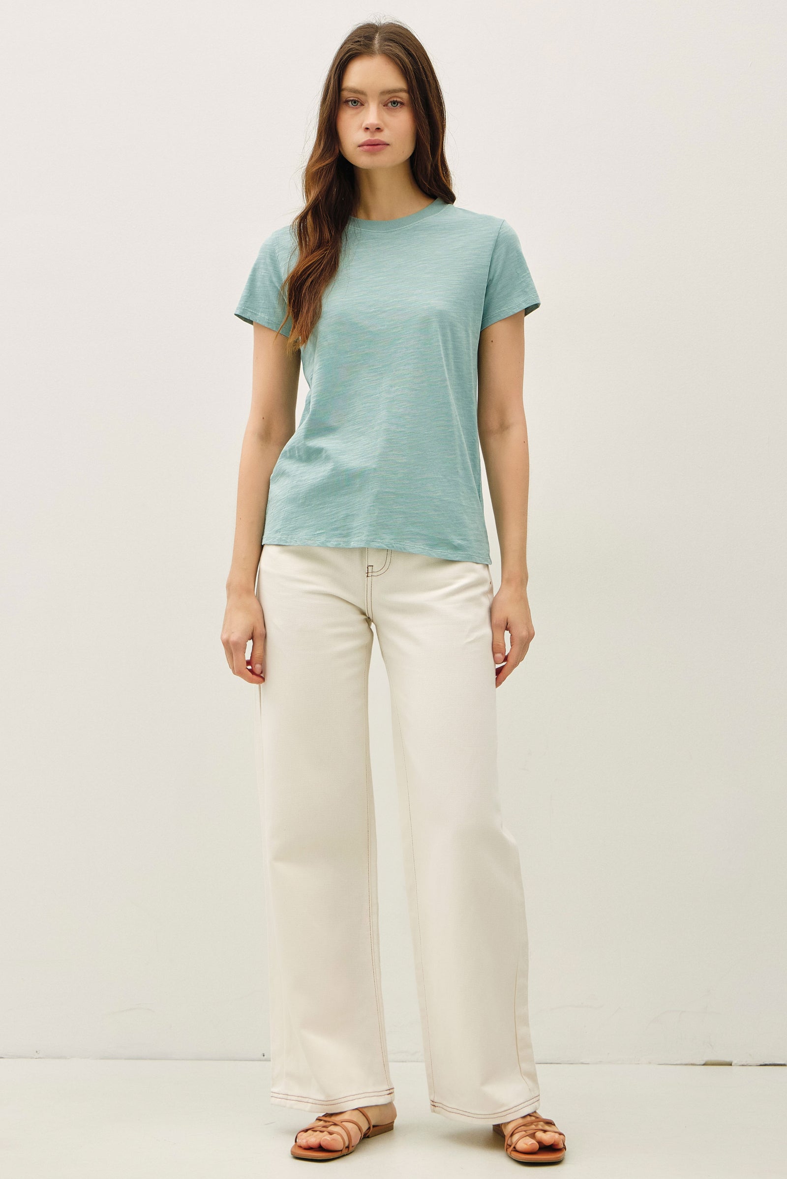 NYLAND Marlowe Acid Wash Tee Off White