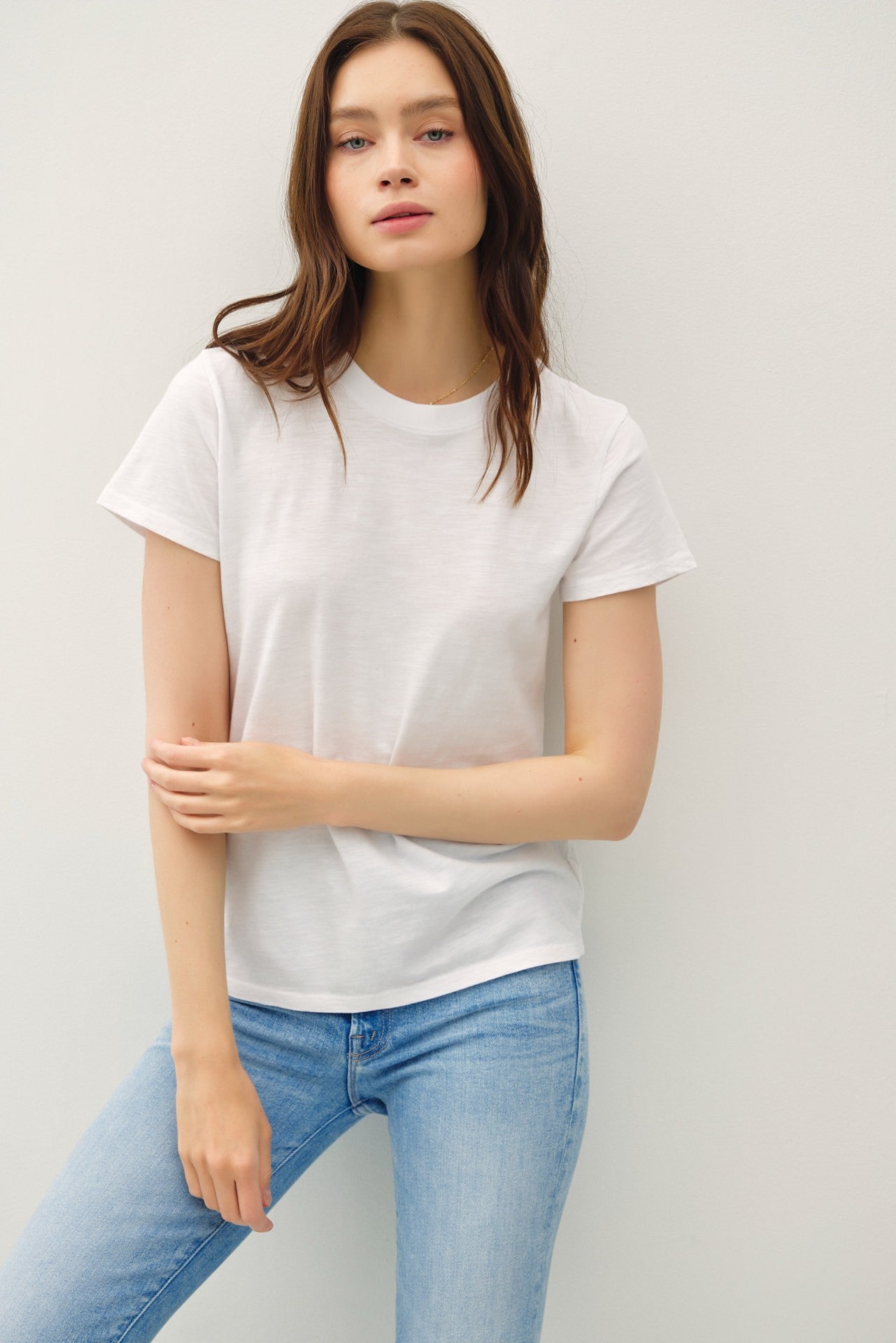NYLAND Marlowe Acid Wash Tee Off White